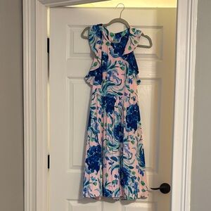 Lilly Pulitzer Pink and Blue Floral Midi Dress